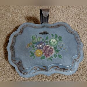Vintage Silent Butler Crumb Catcher MetalFlowers on Lid